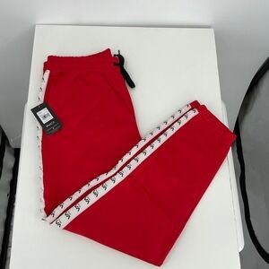 RVCA Noree Track Pant Red Men's Size XL Athletic Joggers Logo Stripe